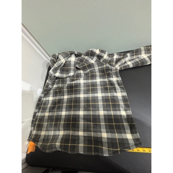 Freedom Foundry Sherpa Lined Flannel Shirt Jacket Gray Plaid Men's - Picture 9 of 10